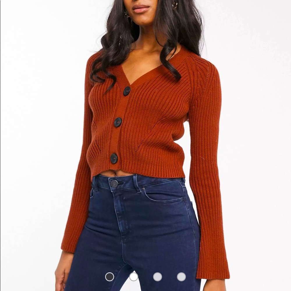 ASOS DESIGN cropped boyfriend cardigan in rib.